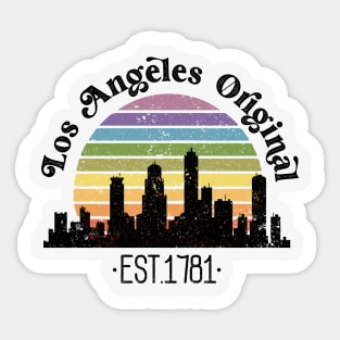 Los Angeles Original Retro Rainbow California Sticker